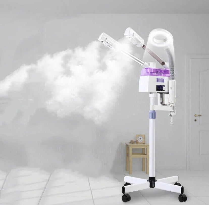 Hot and Cold Facial Steamer with Magnifying LED Lamp