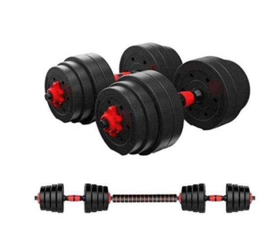 20kg Indoor Gym Weightlifting Adjustable Barbell & Dumbbells