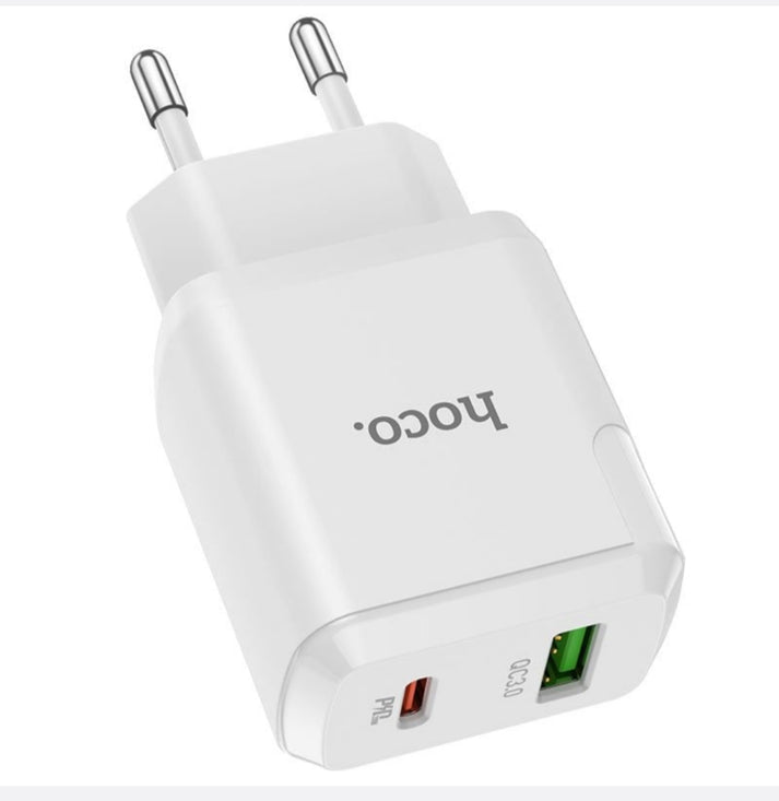 HOCO-(N5)-Fast Type C Charging Adapter 20Watt With USB + Type C Port