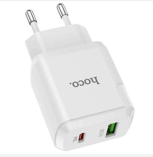 HOCO-(N5)-Fast Type C Charging Adapter 20Watt With USB + Type C Port