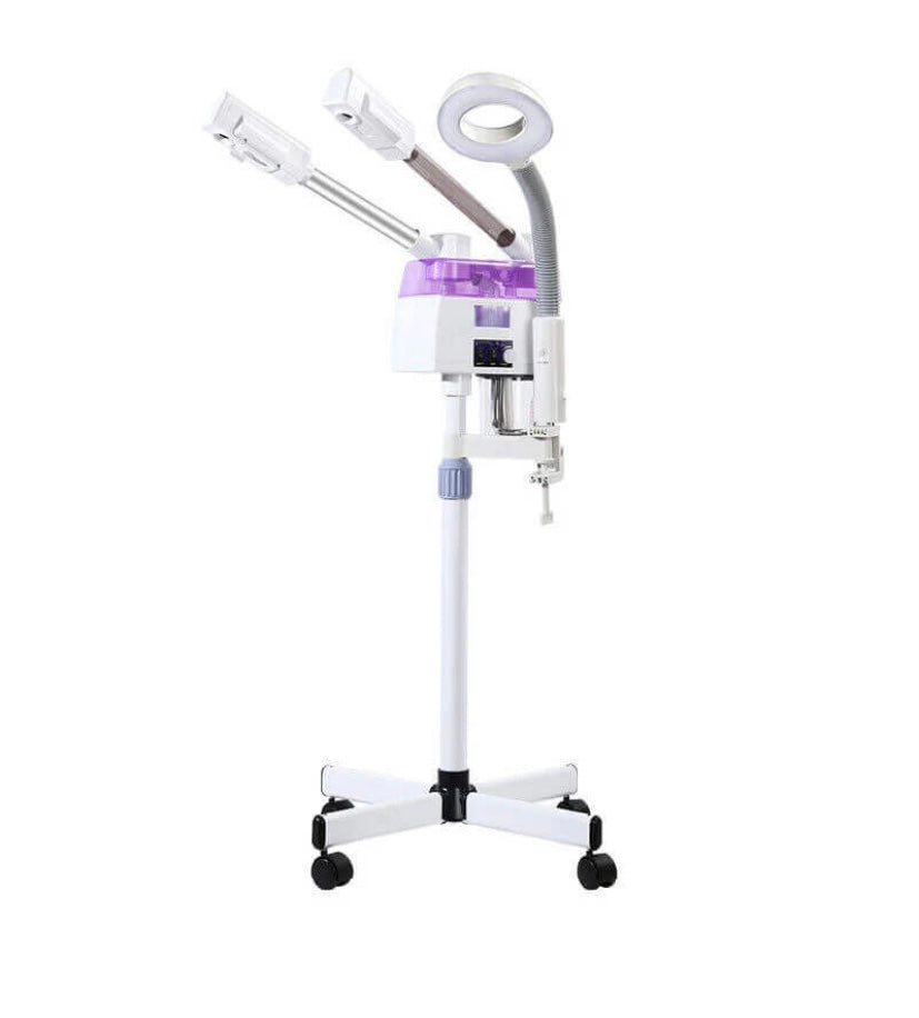 Hot and Cold Facial Steamer with Magnifying LED Lamp