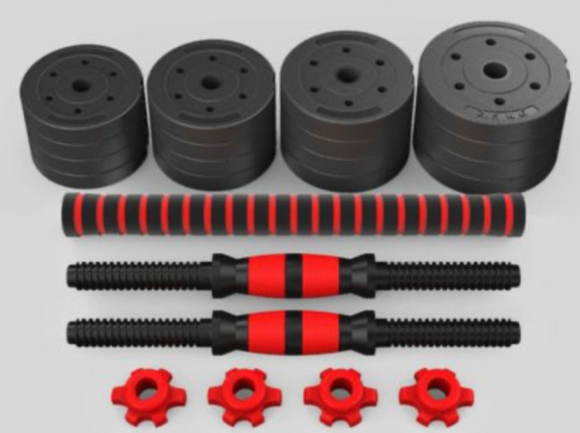 20kg Indoor Gym Weightlifting Adjustable Barbell & Dumbbells