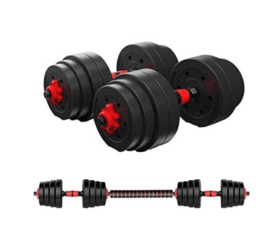 30kg Indoor Gym Weightlifting Adjustable Barbell & Dumbbells