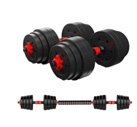 30kg Indoor Gym Weightlifting Adjustable Barbell & Dumbbells
